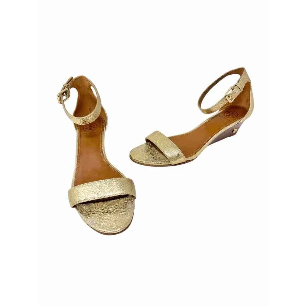 Shoe Size 8 Tory Burch Gold Leather Sandals